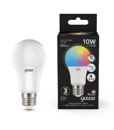 Лампа светодиодная диммируемая Gauss E27 10W 3000-6500K матовая 102102410