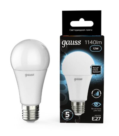 Лампа светодиодная диммируемая Gauss E27 12W 4100K груша матовая 102502212-S