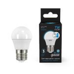 Лампа светодиодная диммируемая Gauss E27 7W 6500K шар матовый 105102307-S