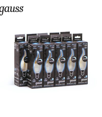 Лампа светодиодная диммируемая Gauss филаментная E14 5W 4100К прозрачная 104801205-D