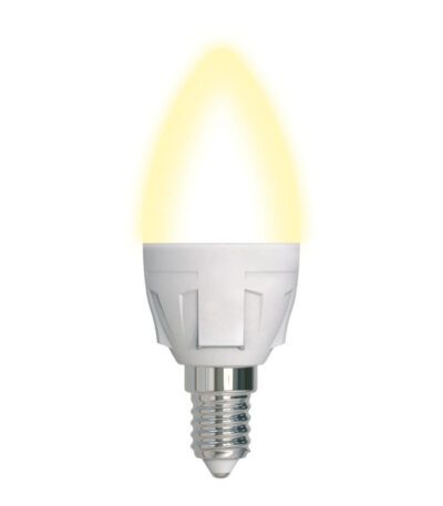 Лампа светодиодная диммируемая (UL-00004296) Uniel E14 7W 3000K матовая LED-C37 7W/3000K/E14/FR/DIM PLP01WH