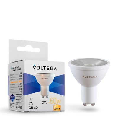 Лампа светодиодная диммируемая Voltega GU10 6W 2700K 7250