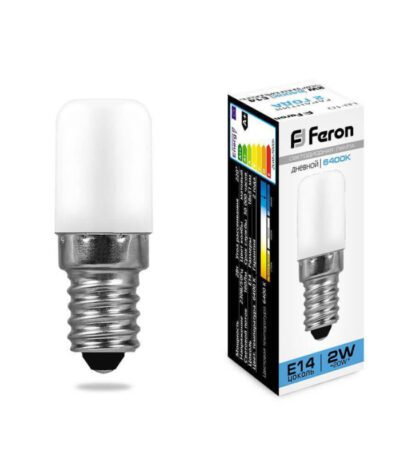 Лампа светодиодная Feron E14 2W 6400K Цилиндр Матовая LB-10 25988