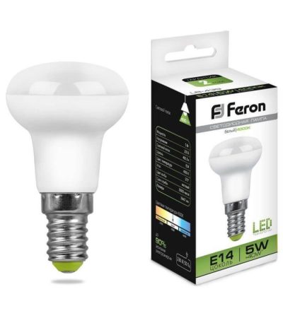 Лампа светодиодная Feron E14 5W 4000K Груша Матовая LB-439 25517