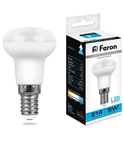 Лампа светодиодная Feron E14 5W 6400K Груша Матовая LB-439 25518