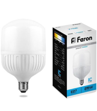 Лампа светодиодная Feron E27 25W 6400K Цилиндр Матовая LB-65 25887
