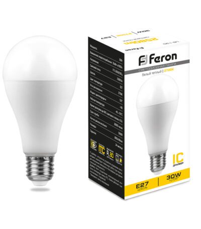 Лампа светодиодная Feron E27 30W 2700K груша матовая LB-130 38194