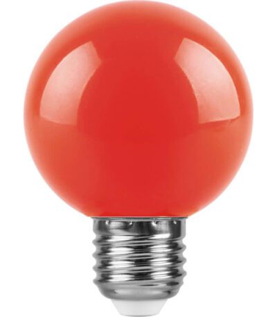 Лампа светодиодная Feron E27 3W красный Шар Матовая LB-371 25905