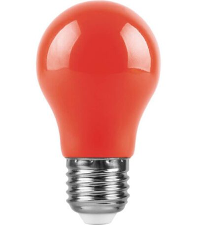 Лампа светодиодная Feron E27 3W красный Шар Матовая LB-375 25924