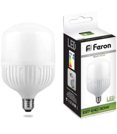 Лампа светодиодная Feron E27-E40 30W 4000K Цилиндр Матовая LB-65 25818