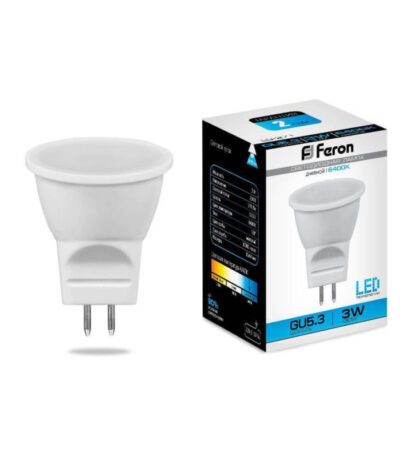 Лампа светодиодная Feron G5.3 3W 6400K матовая LB-271 25553