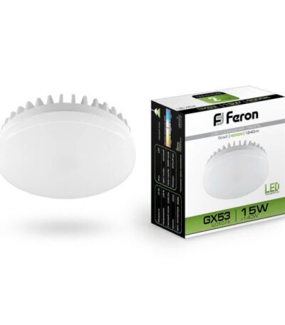 Лампа светодиодная Feron GX53 15W 4000K Таблетка Матовая LB-454 25836