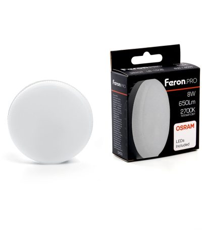Лампа светодиодная Feron LB-1508 GX53 8W 2700K 38202