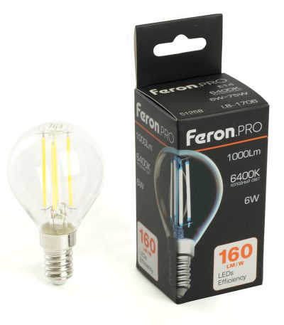 Лампа светодиодная Feron LB-1706 E14 6W 6400K 51258
