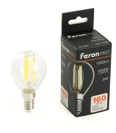 Лампа светодиодная Feron LB-1708 E14 8W 4000K 51260