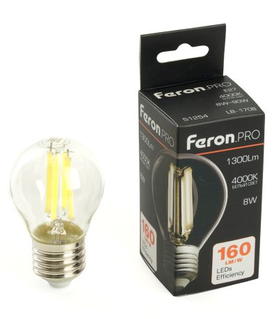 Лампа светодиодная Feron LB-1708 E27 8W 4000K 51254