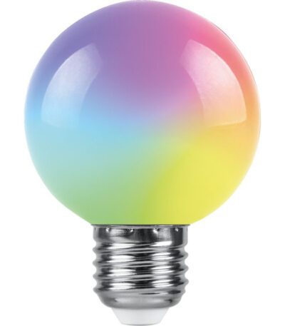 Лампа светодиодная Feron LB-371 шар матовый E27 3W RGB плавная сменая цвета 38115