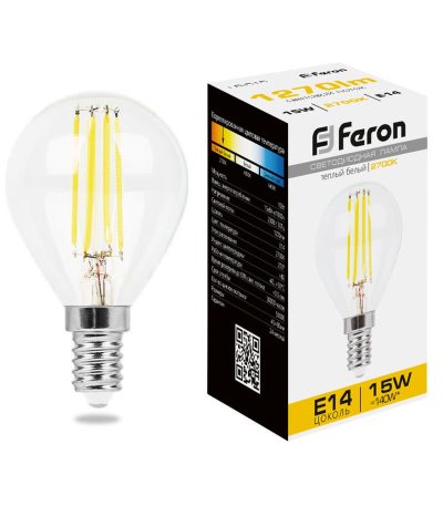 Лампа светодиодная Feron LB-515 Шарик E14 15W 2700K 38249