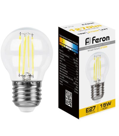 Лампа светодиодная Feron LB-515 Шарик E27 15W 2700K 38252