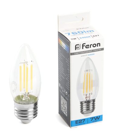 Лампа светодиодная Feron LB-66 Свеча E27 7W 6400K 38272