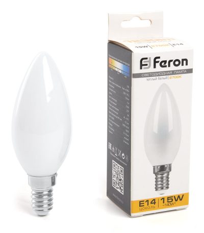 Лампа светодиодная Feron LB-717 Свеча E14 15W 2700K 38255