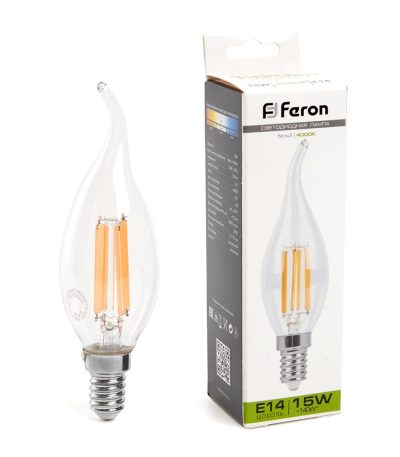Лампа светодиодная Feron LB-718 Свеча на ветру E14 15W 4000K 38263