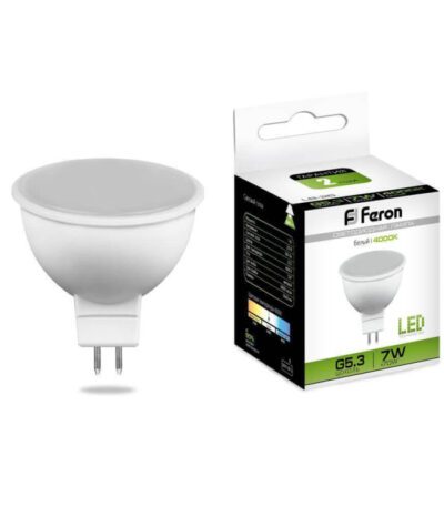 Лампа светодиодная Feron MR16 G5.3 7W 4000K Грибок матовая LB-26 25236