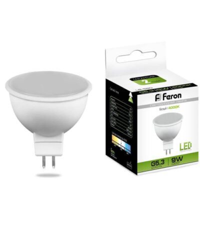 Лампа светодиодная Feron MR16 G5.3 9W 4000K Грибок матовая LB-560 25840