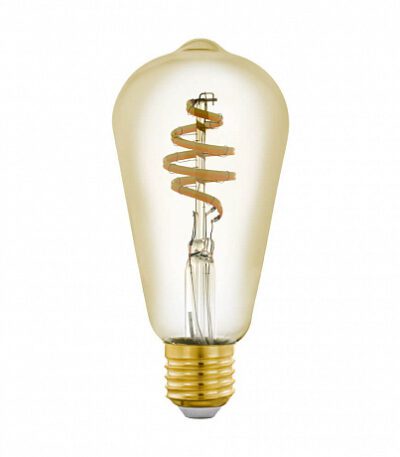 Лампа светодиодная филаментная диммируемая Eglo E27 5,5W 2200-6500K золотистая 12583