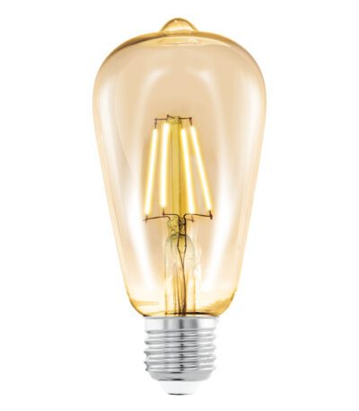 Лампа светодиодная филаментная Eglo E27 4W 2200К янтарь 11521
