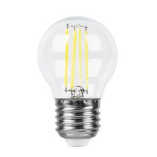 Лампа светодиодная филаментная Feron E27 7W 6400K прозрачная LB-52 38222