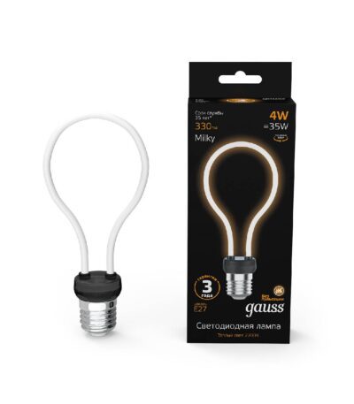 Лампа светодиодная филаментная Gauss E27 4W 2700K груша матовая 1004802104
