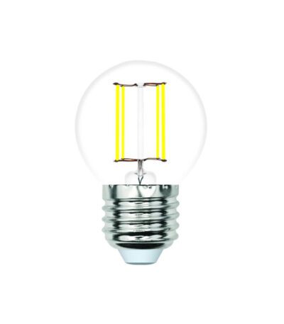 Лампа светодиодная филаментная Volpe E27 4W 4000K шар прозрачный LED-G45-4W/4000K/E27/CL/SLF UL-00008305