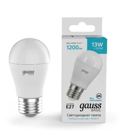 Лампа светодиодная Gauss Basic E27 13W 4000K 10502232