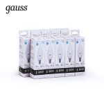 Лампа светодиодная Gauss E14 6W 4100K свеча на ветру матовая 34126