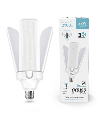 Лампа светодиодная Gauss E27 22W 4000K матовая 11732222