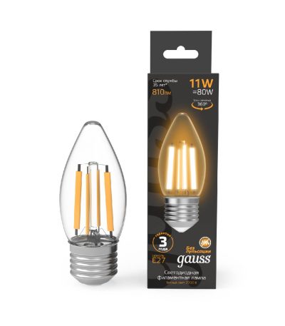 Лампа светодиодная Gauss Filament E27 11W 2700K 103802111