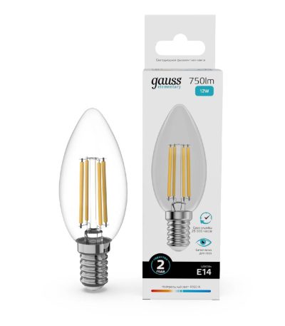 Лампа светодиодная Gauss Filament Elementary E14 12W 4100K 32122
