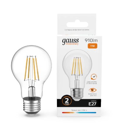 Лампа светодиодная Gauss Filament Elementary E27 11W 2700K 22211