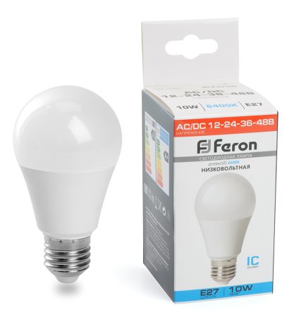 Лампа светодиодная низковольтная Feron LB-192 Шар E27 10W 6400K 48732