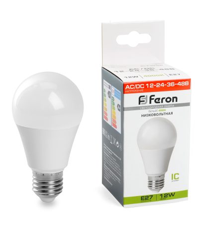 Лампа светодиодная низковольтная Feron LB-193 Шар E27 12W 4000K 48729