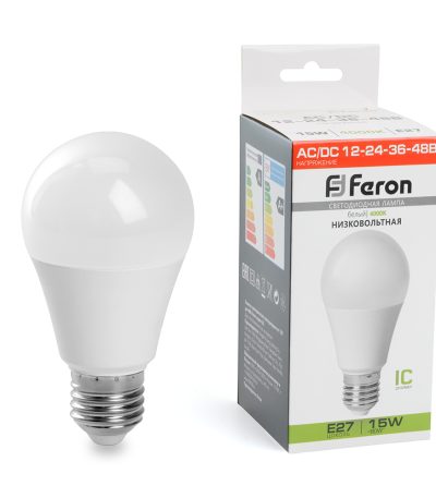 Лампа светодиодная низковольтная Feron LB-194 Шар E27 15W 4000K 48730