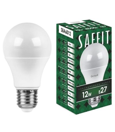 Лампа светодиодная Saffit SBA6012 шар E27 12W 4000K 55008