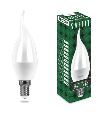 Лампа светодиодная Saffit SBC3709 Свеча на ветру E14 9W 4000K 55130