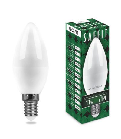 Лампа светодиодная Saffit SBC3711 Свеча E14 11W 2700K 55131