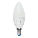 Лампа светодиодная (UL-00002413) Uniel E14 7W 3000K матовая LED-C37 7W/WW/E14/FR PLP01WH