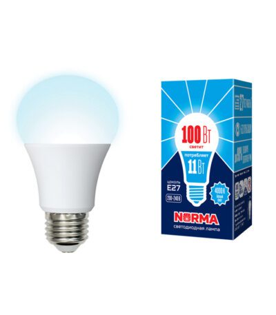 Лампа светодиодная (UL-00003786) Volpe E27 11W 4000K матовая LED-A60-11W/NW/E27/FR/NR