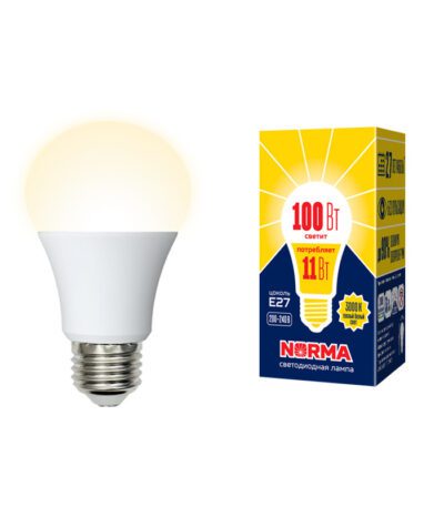 Лампа светодиодная (UL-00003787) Volpe E27 11W 3000K матовая LED-A60-11W/WW/E27/FR/NR