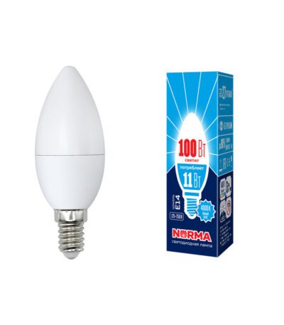 Лампа светодиодная (UL-00003811) Volpe E14 11W 4000K матовая LED-C37-11W/NW/E14/FR/NR