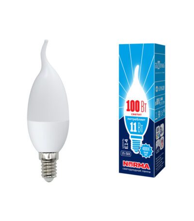 Лампа светодиодная (UL-00003816) Volpe E14 11W 4000K матовая LED-CW37-11W/NW/E14/FR/NR